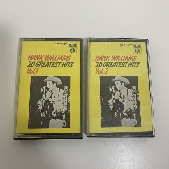 Hank Williams - 20 Greatest Hits Vol's.  1 & 2 (1984) Music Cassette - Picture 1 of 7